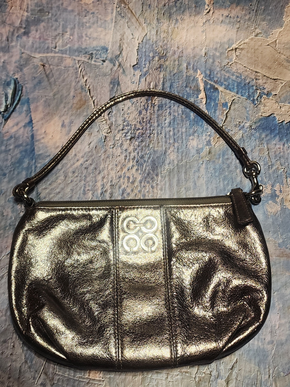 Coach Metallic Wristlet Clutch